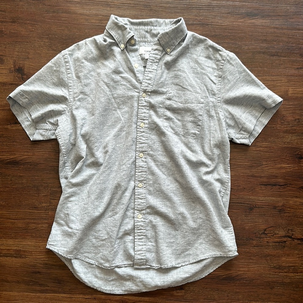Sonoma Men's Striped Short Sleeve Button Down Shirt, Size Large